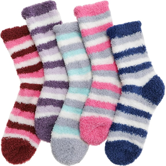 KinKnit Fuzzy Socks for Women, Soft Comfy Cozy Fluffy Thick Winter Warm Fleece Slipper Socks, Valentines Day Gifts for Women