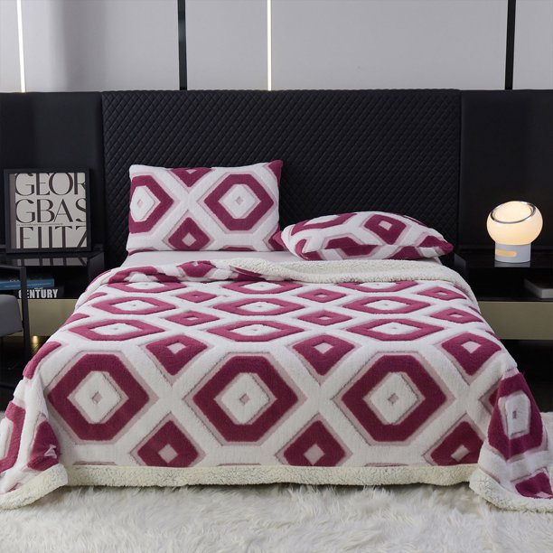 Soft Double Layer Lambskin Throw Blanket Adult Comfortably Blanket Sofa Bed Washable Lightweight Blanket Warm Suitable For All Seasons