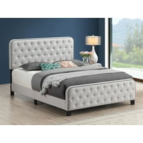 Littleton Full Tufted Upholstered Bed Beige