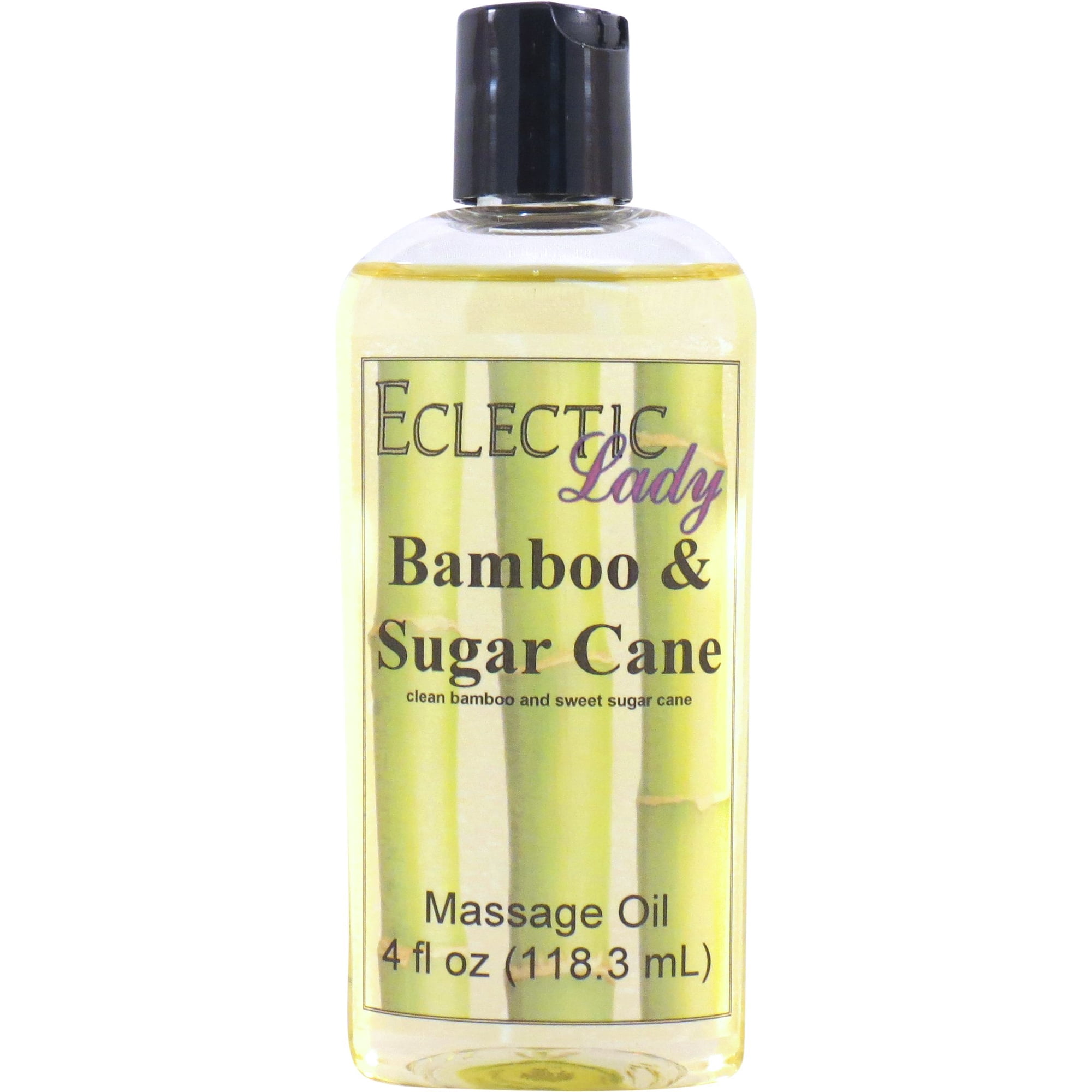 Bamboo and Sugar Cane Massage Oil by Eclectic Lady, 4 oz, Sweet Almond Oil and Jojoba Oil