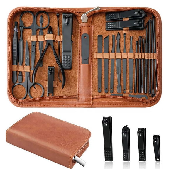 Livhil Manicure Set Professional Nail Clipper Kit 26pcs Stainless Steel Manicure Kit, Nail Care Tools