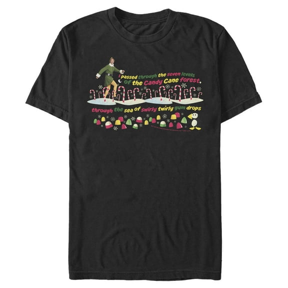 Men's Elf Buddy's Journey to NYC Graphic Tee Black Large
