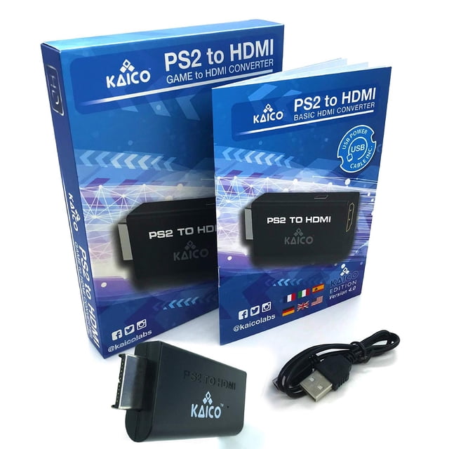 Kaico HDMI Converter for Use with All PS2 Models - Component to HDMI Converter Adaptor - Play Playst