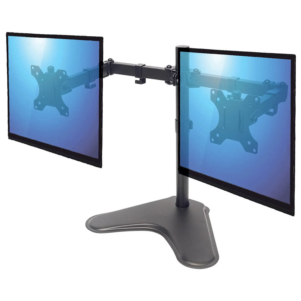 Manhattan Dual up to 27" TV & Monitor Desk Mount Black 461559