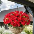 thumbnail image 5 of Scidweet Artificial Fake Flowers Outdoor, 6 Bundles Faux Plants Silk Impatiens Flowers Spring for Indoor Outside Home Porch Patio Garden Decor, Red, 5 of 7