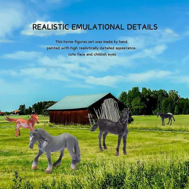 Juego De 10 Figuras De Caballo Realistas Para Niños Pequeños