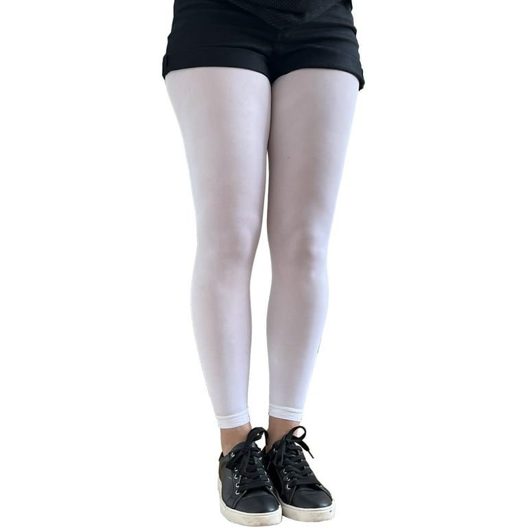 White top footless leggings