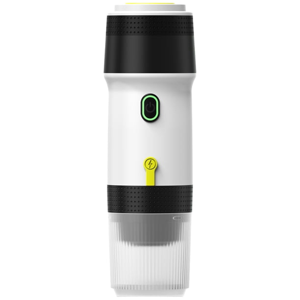 Cafetera Cápsulas Italiana Portátil Máquina Pequeña Con Cápsula Espresso Eléctrica Cafetera Calentada para Automóvil Al Aire Libre (blanca) (cable USB Boost + Cable para Automóvil)