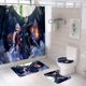thumbnail image 1 of Joker Juego de cortinas de ducha de Halloween, juego de decoraciones de baño de Halloween de 71 pulgadas x 71 pulgadas, cortina de ducha con tapete, tapa de inodoro, tapete de baño, decoración de baño, 1 of 5