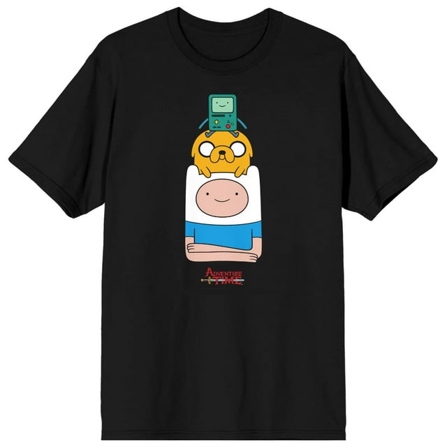 T-Shirt Noir avec Photo de Groupe Adventure Time