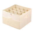 thumbnail image 1 of Organizador de zapatos, caja de zapatos, contenedor portátil plegable con asas y tapa transparente para zapatos planos, zapatillas, sandalias, armario Beige, 1 of 8