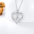 thumbnail image 6 of JKR Heart Initial Necklace 925 Sterling Silver Initial A-Z Letter Pendant Necklace Double Heart Jewelry Anniversary Birthday Gifts for Women Her Wife Girlfriend, 6 of 10