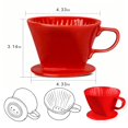 thumbnail image 3 of NBYHZLS Goteador de café de cerámica hecho a mano para pour over - experiencia de preparación auténtica para camping, oficina y hogar (rojo), 3 of 6