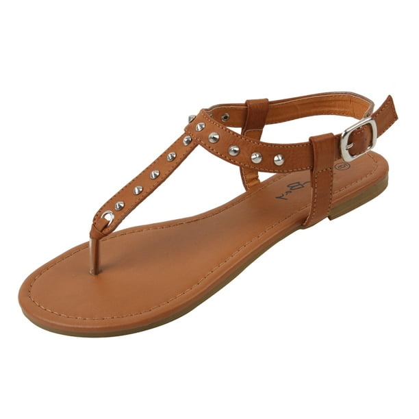 Star Bay - New Starbay Women's Studded Brown Gladiator Sandals Flats ...