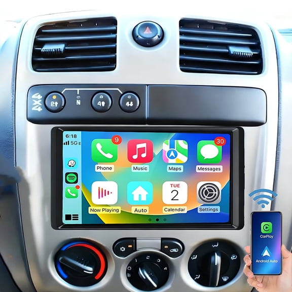 Eforcase Car Radio for Chevrolet Colorado 2004-2006 with Wireless Carplay Android Auto, 7 Inch Touch Screen Car Stereo Bluetooth GPS Navigation WiFi Mirror Link FM/RDS EQ SWC with Backup Camera