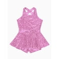 thumbnail image 4 of YEAHDOR Kids Girls Jazz Tap Dance Costume Sequins Bowknot Ballet Leotard Dress Pink 10, 4 of 5