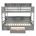 thumbnail image 5 of Harper & Bright Designs Twin Over Twin Bunk Bed with Built-in Shelves Beside Both Upper and Down Bed, Twin Size Wooden Bunk Bed with Storage Drawer, Gray, 5 of 13