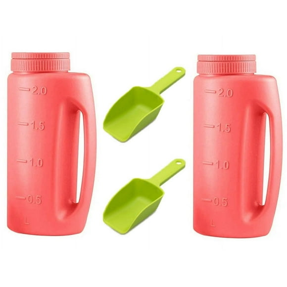 Ice Melt Salt Spreader Handheld Shaker for Lawn Seed, Salt, Ice Melt, Calcium, Deicer Shaker 2 Liter, Adjustable Hole Size, Handy for Fertilizer Lawn Seed Salt to Deice