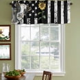 thumbnail image 4 of 2 Pack Valances for Windows, Vintage American Flag Window Valances for Living Room/Bedroom/Bathroom, Farmhouse Cow Sunflowers Light Filtering Kitchen Curtain Valance Window Treatment 60"W x18" L, 4 of 9