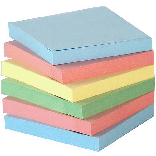 School Smart Removable SelfStick Notes, 3" x 3", 12 Pads of 100 Sheets