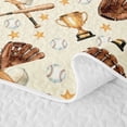 thumbnail image 5 of Manfei Sports Baseball Twin Quilt Set, Twin Coverlet Set, Beige Brown Gold, Gray Reversible 2 Pieces, 1 Bedspread and 1 Pillowcase, 5 of 7