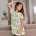 thumbnail image 3 of Balery Happy Easter Camisón de manga corta con cuello redondo para mujer, cómodo y elegante., 3 of 6
