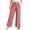 Pink, variant on Girl's Button Down Elastic High Waist Wide Leg Dress Pants Business Casual Solid Trousers with Pockets Pants