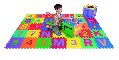 Edushape Edu Tiles Letters Numbers Play Mat 36 Piece Walmart