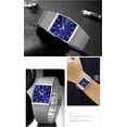 thumbnail image 6 of Men Watch Classic Analog Quartz Date Stainless Steel Milanese Mesh Band Ultra-Thin Rectangle Dial Luminous, 6 of 6