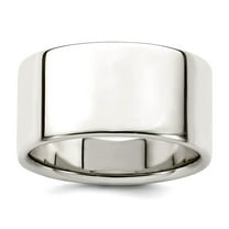925 Sterling Silver Polished Flat Band Lightweight 10mm Flat Size 6 Band Ring Ring for Women and Men