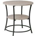 thumbnail image 3 of ZENY Round End Table, Coffee Table Side Table with 2 Storage Shelves for Bedroom Living Room Small Space Gray, 3 of 8
