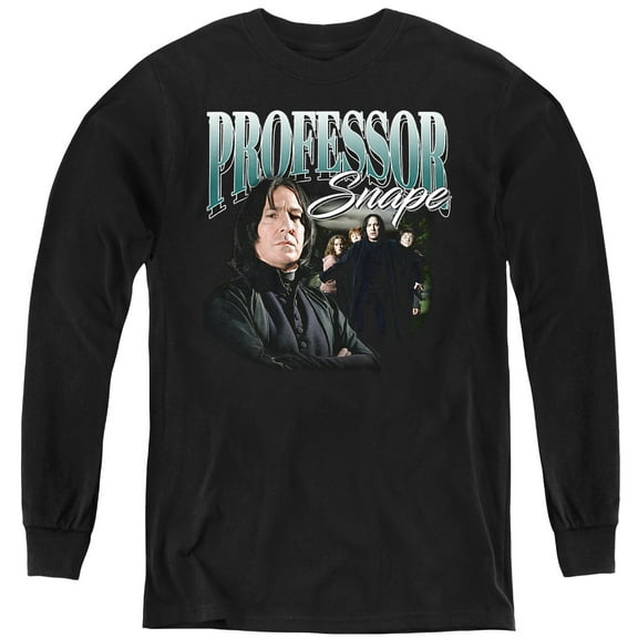 Harry Potter Professor Snape Homage Youth Long Sleeve T Shirt, Black, Medium