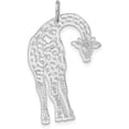 thumbnail image 3 of 14k White Gold Solid Satin Diamond-cut Flat-Backed Giraffe Charm - 29mm, 3 of 6