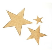 6" Glitter Star Cutouts, Gold
