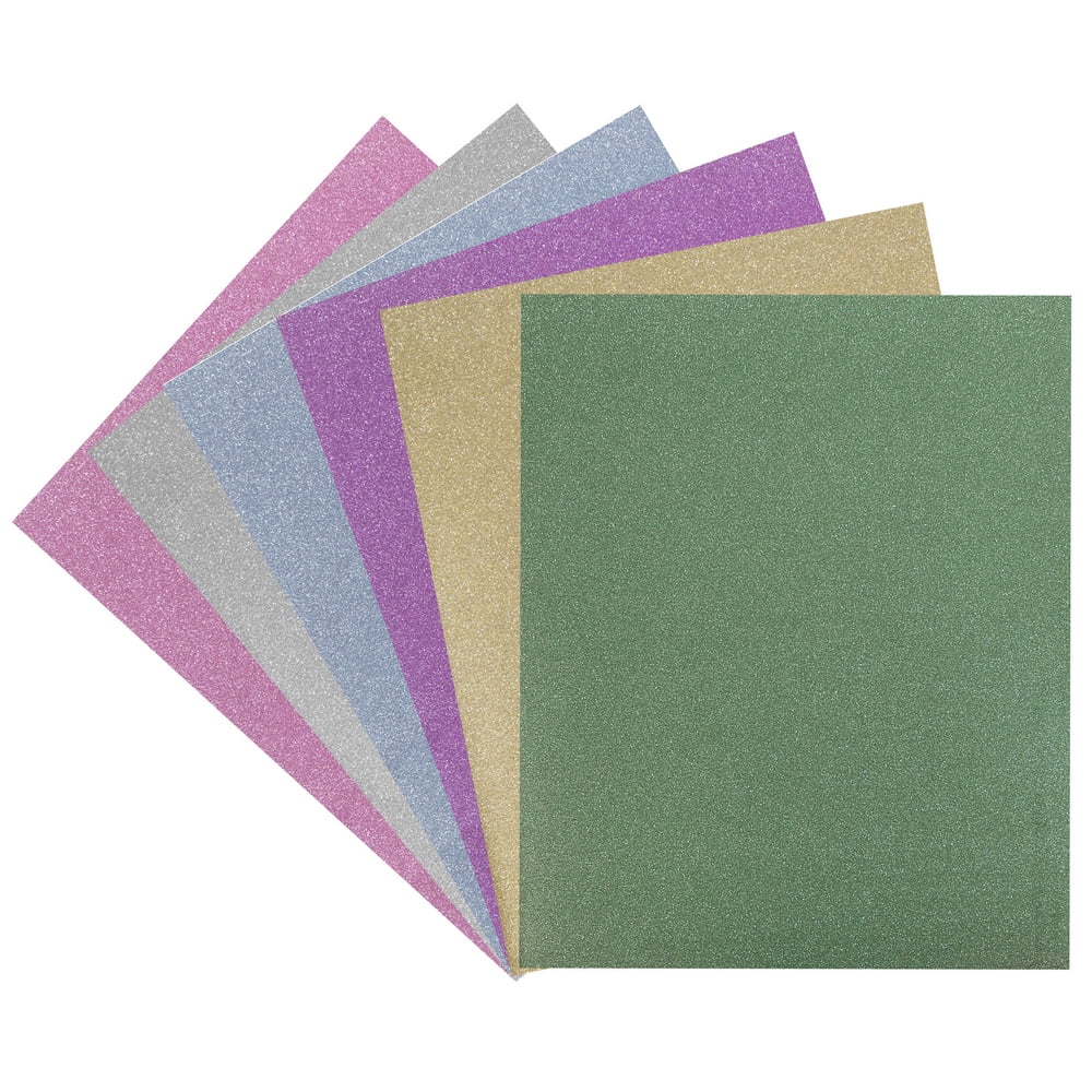 JAM Glitter Two Pocket Folders, Assorted, 6/Pack