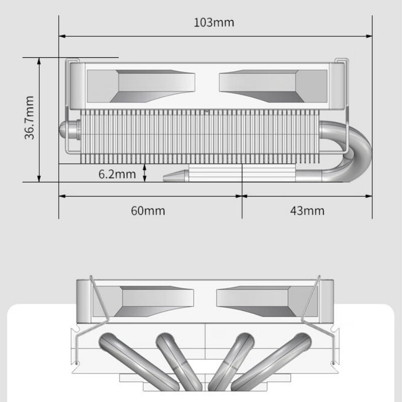 Jonsbo hp400s pressure profile CPU cooler 쿨러 4 heat pipes air cooling radiator quiet 90mm 4pin PWM fan ITX small case ITX cooler