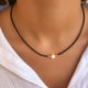 thumbnail image 4 of Jumpingount Collar con colgante de perlas – Collar de joyería hipoalergénico y sin plomo para mujer Gargantilla Graduación Ropa, zapatos y accesorios Miscelánea Negro, 4 of 6