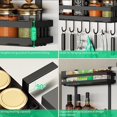 thumbnail image 3 of Estante para refrigerador, muebles de cocina, estante para especias para almacenamiento en refrigerador, estante para especias de 2 capas con 7 ganchos, estante para almacenamiento de cocina sin talad, 3 of 5