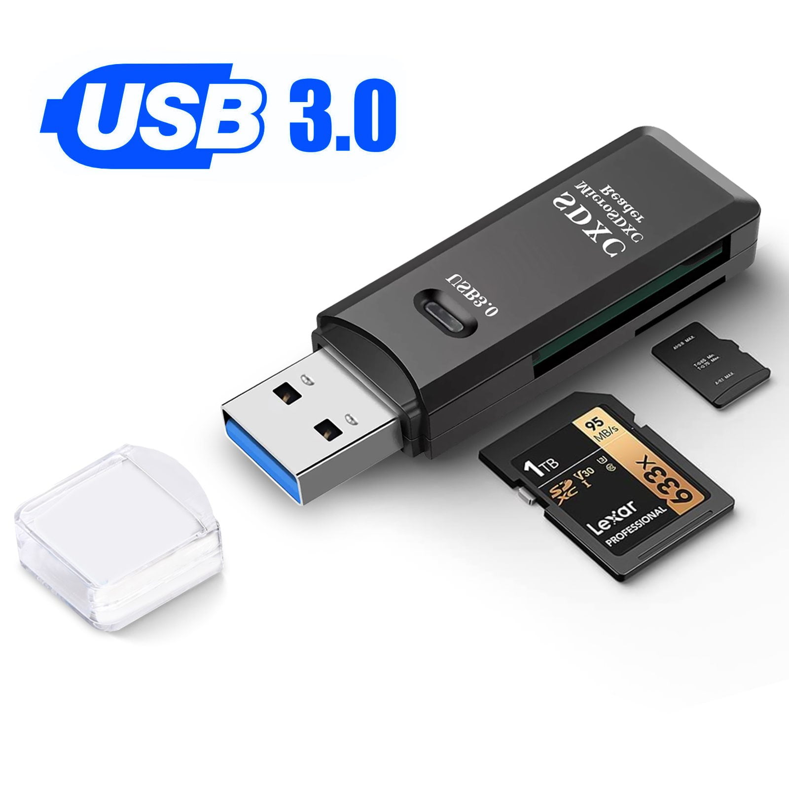 3 in 1 USB 3.0 Lightweight Portable TF Card Reader T-Flash Card Micro SDHC 