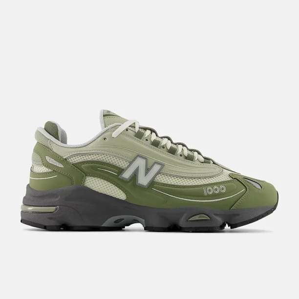 New Balance 1000 Unisex Shoes in Dark Olivine with Sea Salt