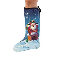 COEQINE Christmas 2 PCS Leg Cast Covers Santa Claus Outdoor Protection Leg Cover Stylish Cast Socks Cover Removable Leg Cast Sock Cover Below The Knee Leg Cast Sleeve for Teens Medium