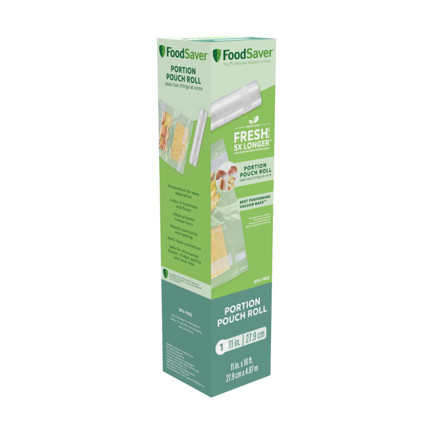 (4 pack) FoodSaver Portion Pouch 11 in. Vacuum Seal Roll, 11" x 16', 1 Pack