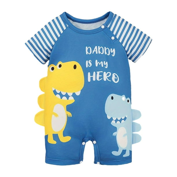 Mamelucos de manga corta de verano para bebé recién nacido, mono transpirable de dibujos animados para bebé, ropa diaria para el hogar, vacaciones 18 a 24 meses
