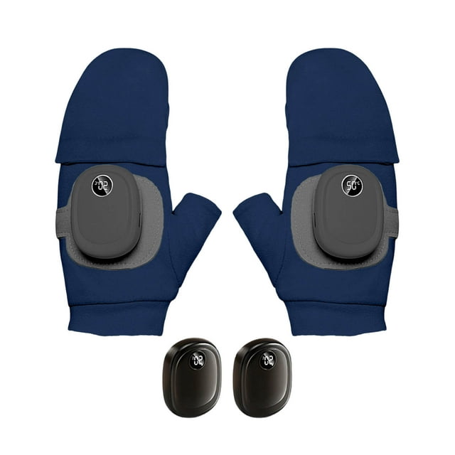Upgraded Heating Fingerless Hand Warming Rechargeable Hand Warming Heating Work Cycling Skiing Motorcycle Camping Hiking Stationary Pedals Dumbbell Leg Curl Attachment Rip Work Out Microwavable Hand