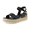 Black, variant on Melissa Espadrille Platform Sandals For Women with Adjustable Ankle Strap and Memory Foam Insole - Comfortable Womens Wedge Flatform Sandals for Summer
