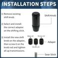 thumbnail image 7 of Unique Bargains Frosted Matte Shift Knob, 9.5cm Universal for Automatic and Manual Vehicle Gear Shifter Knob with 3 Adapter Aluminum Alloy Black, 1 Set, 7 of 7
