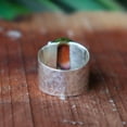thumbnail image 6 of Mohave Copper Turquoise Ring, Wide Band Ring, 925 Sterling Silver Ring, Brass Ring, Handmade Statement Ring, Hammered Ring, Unique Jewelry**, 6 of 7