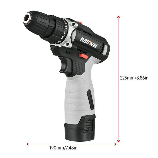NANWEI NANWEI 16.8V Portable Cordless Drill 3 8 Inch Chuck 25 1 Gear Adjustment Handheld Electric Drill Power