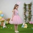 thumbnail image 6 of MuXiKeJi Clothes Kids Easter Dresses Girls Easter's Day Cartoon Rabbit Flutter Sleeve Flutter Sleeve Suspender Dress Toddler Baby Girl Summer Clothes, 6 of 9