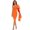Orange, variant on BEAUKEY Bow-Knot One Shoulder Long Sleeve Bandage Dresses Women's Sexy Bodycon Orange Evening Vestidos S